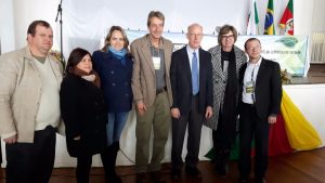 Professor Dr. Telmo Amado, Prof Richard Ferguson e Prof. Dr. Antônio Luis Sandi da Ufsm Campus Frederico Westplhalen e Coordenador do II Workshop de Agricultura de Precisão