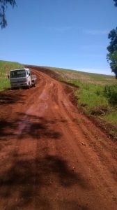 Laminação na estrada de Arroio Bonito